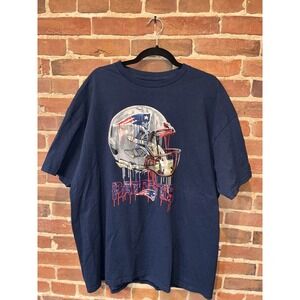 Patriots Football Helmet Graphic T-Shirt Blue Men's
